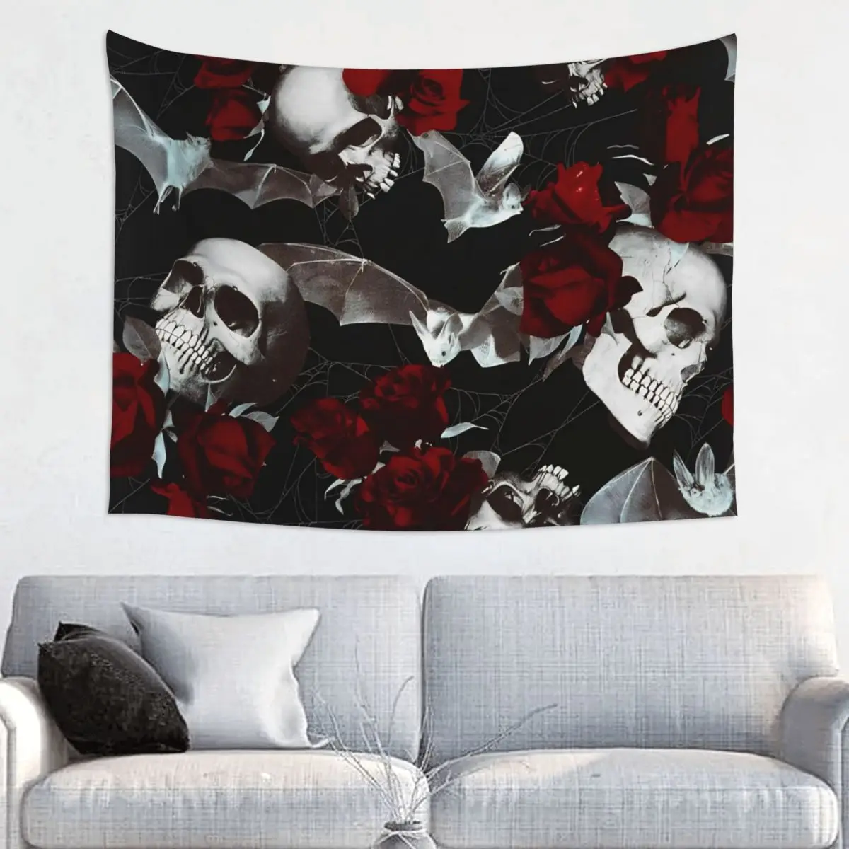 Halloween Gothic Tapestry Wall Hanging Hippie Fabric Wall Tapestry HAUNTED GARDEN Bohemian Decoration Room Home Decor Tapiz