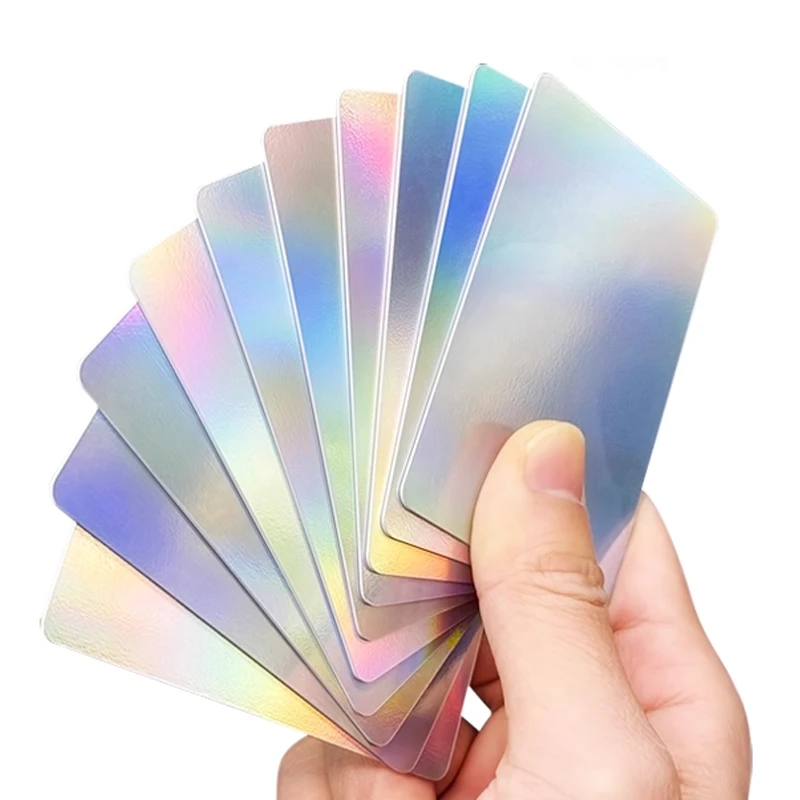 Tarjeta NFC de negocios impresa con láser, patrones llamativos, tarjeta social, medios, tarjeta NFC holográfica láser