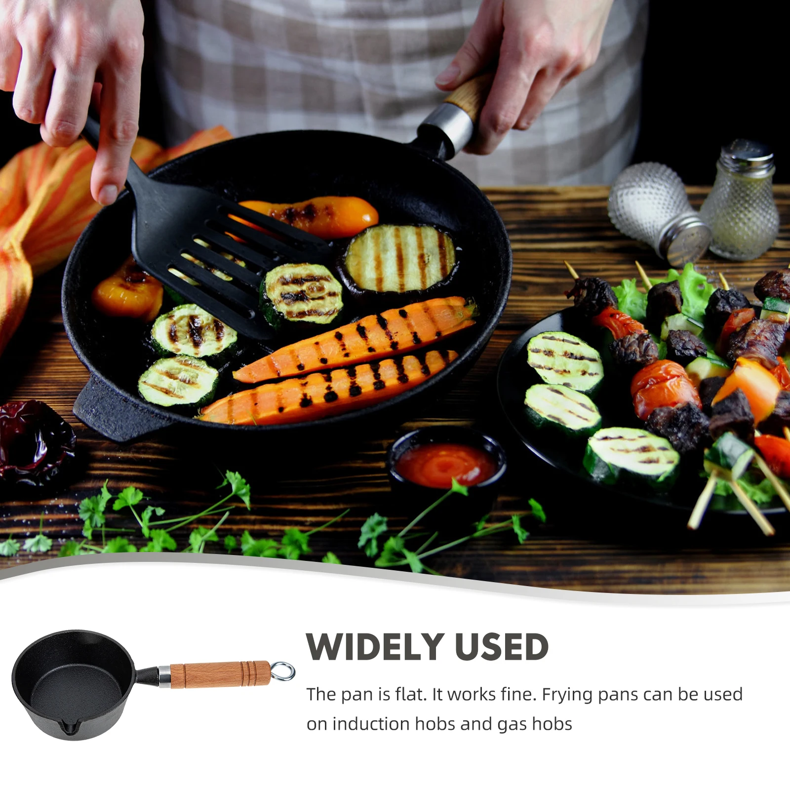 

Mini Cast Iron Skillet Small Oil Pan Long Handle Cooking Pot For Camping Picnic Outdoor Lightweight Durable Easy Carry Gift
