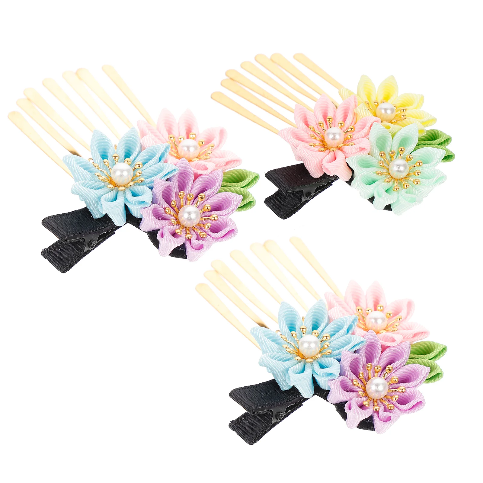 

2 Pcs Tassel Barrette Hairpin Japanese Wedding Kimono Flower Clip Hairstyle Easy Adjust Position Vintage Traditional