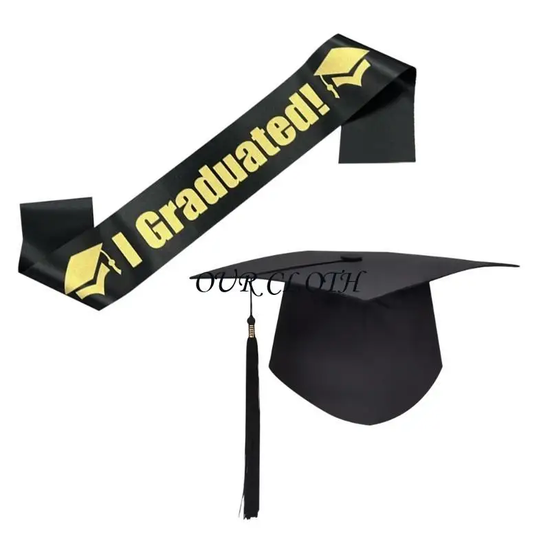 2025 Graduation Party Set with Bachelor Hat And Graduation Stole Sash for Event Y1AC
