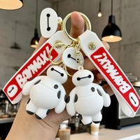Big Hero 6 Keychain Anime Cartoon Baymax Keychain Bag Creative Doll Small Jewelry Kids Toy Gift Charms Cute Keychain For Friends