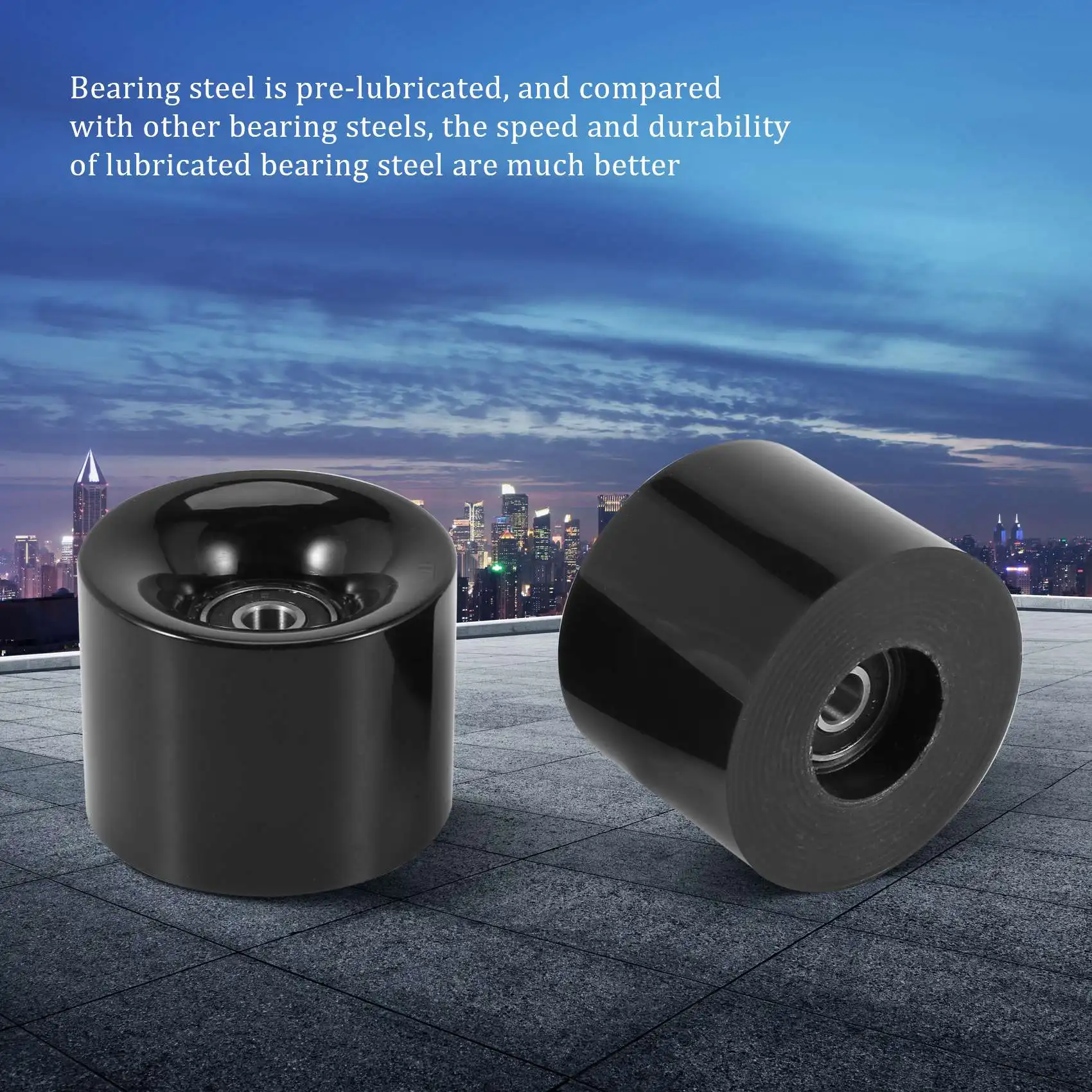 

ABHS-Pack Of 4 60Mm Skateboard Wheels + ABEC-9 Bearing Steel And Spacers Cruiser Wheels