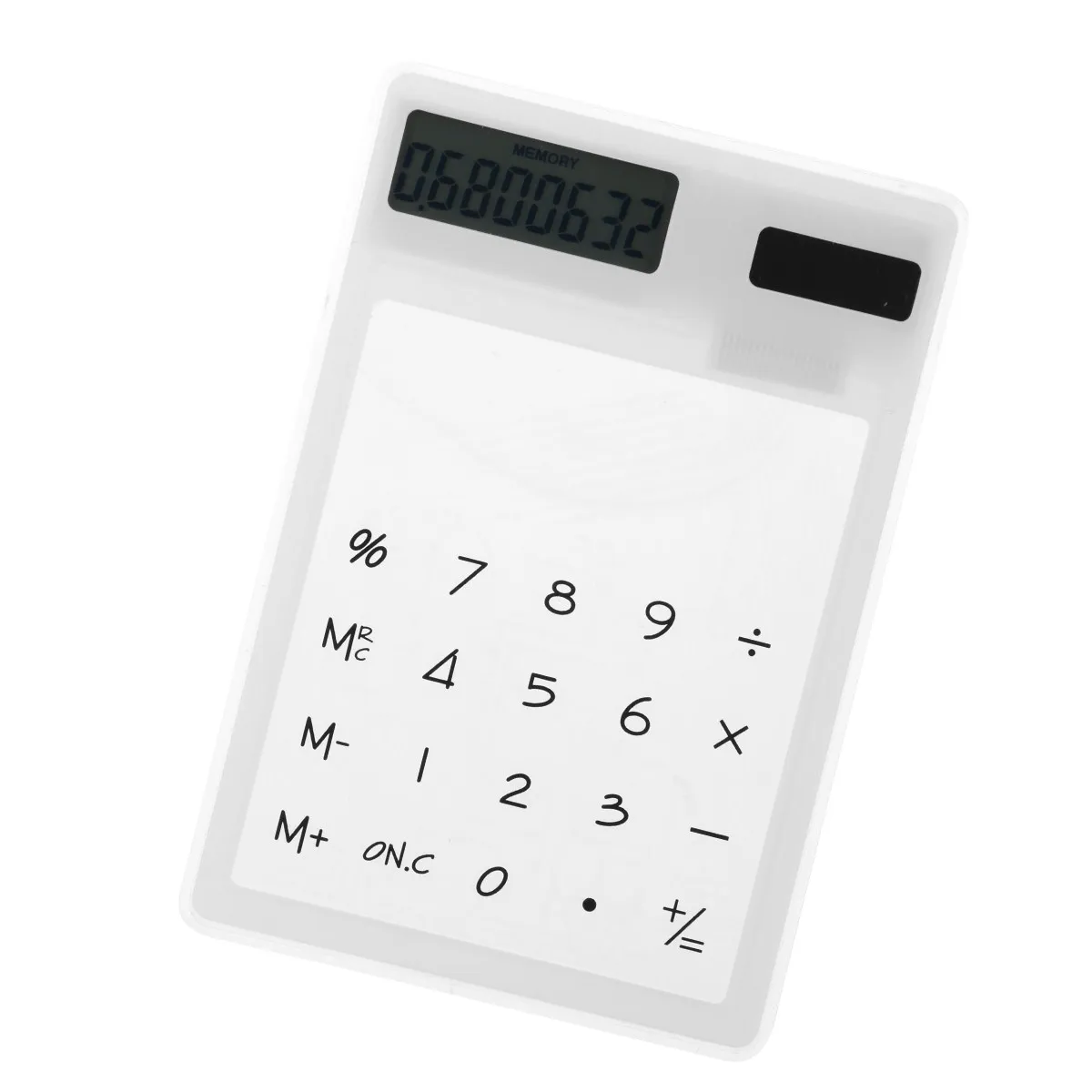 8-Digit Solar Calculator Transparent Touch Screen Portable Lightweight Energy Efficient for Students Professionals Home Office