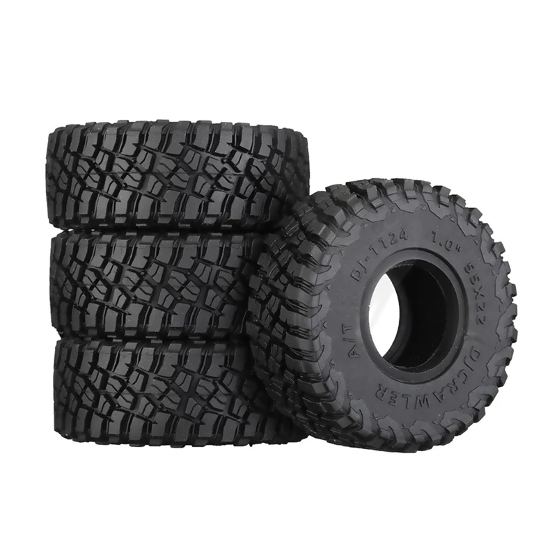 4Pcs 55Mm 1.0 In Super Soft Rubber Wheel Tire Tyre For 1/18 1/24 RC Crawler Car Axial SCX24 AX24 Traxxas TRX4M FMS FCX24