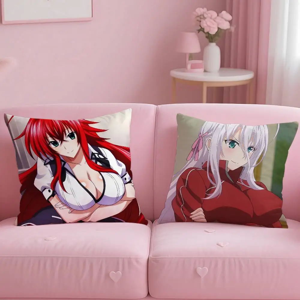 Hot Anime H-High School DxD Pillow Case Anti-dustmite Pillowcase Invisible Zipper Silky Short Plush Sofa Cushion Cover