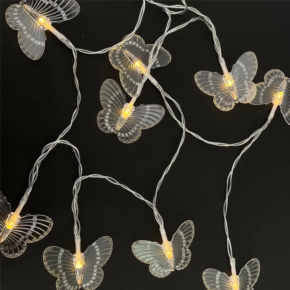 6M 40LEDS Bunte Schmetterling Lichterketten Für Urlaub Lichterkette Hof Garten Hochzeit Party Dekoration Zimmer Licht Dekor – Detail 9