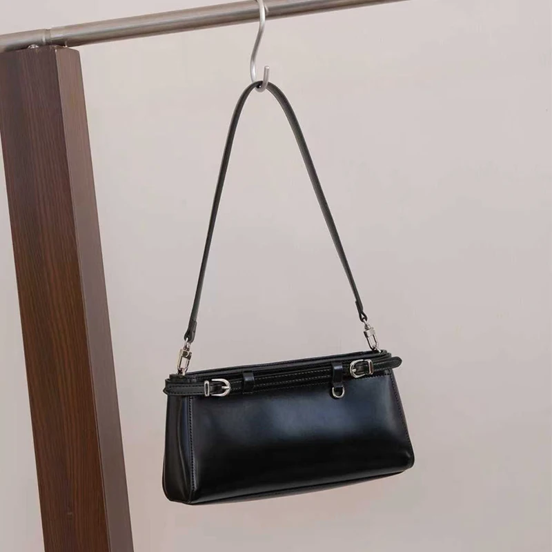 Hot Sell Waxed Cowhide Luxury Handbag Women Fashion Ladies Underarm Shoulder Bag High Quality Genuine Leather Crossbody Bags