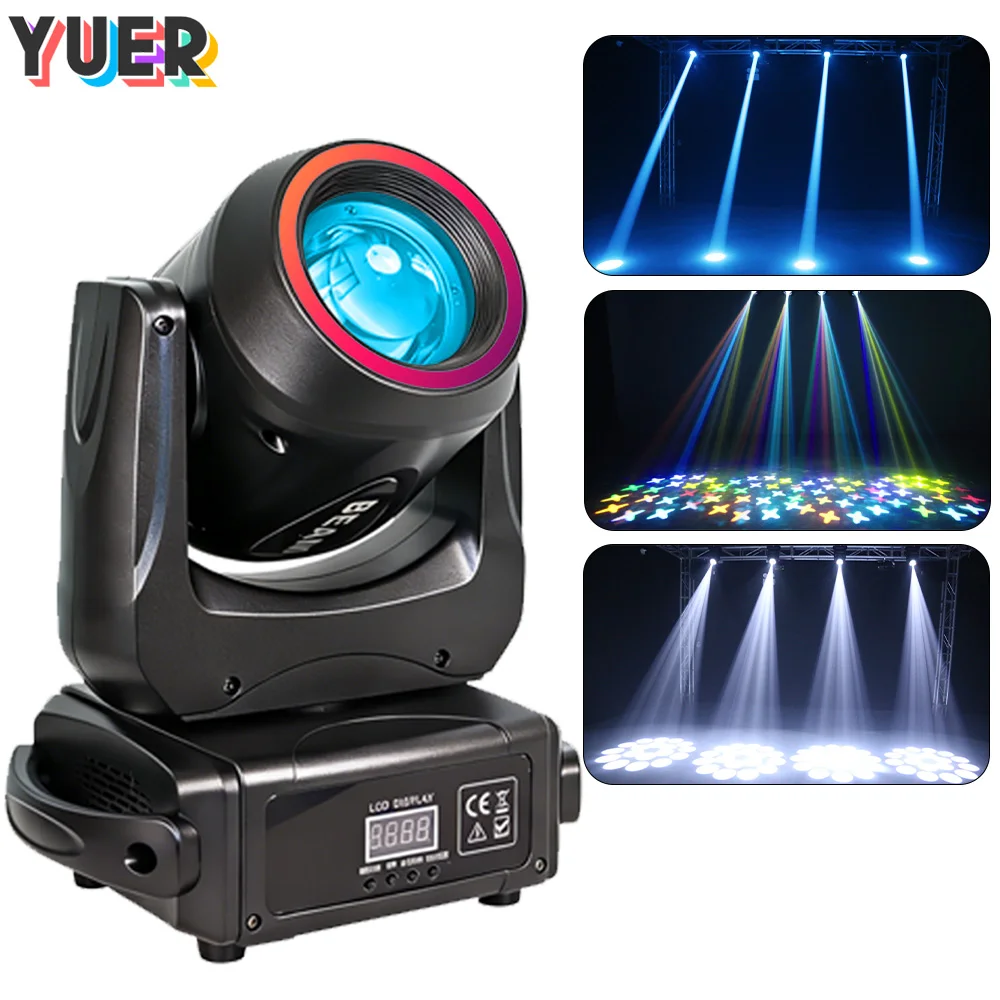 

DMX512 Music Auto Control Moving Head Light LED 150W Rainbow Rotate 18Prisms Party Dj Disco For Wedding Christmas Party Lighting