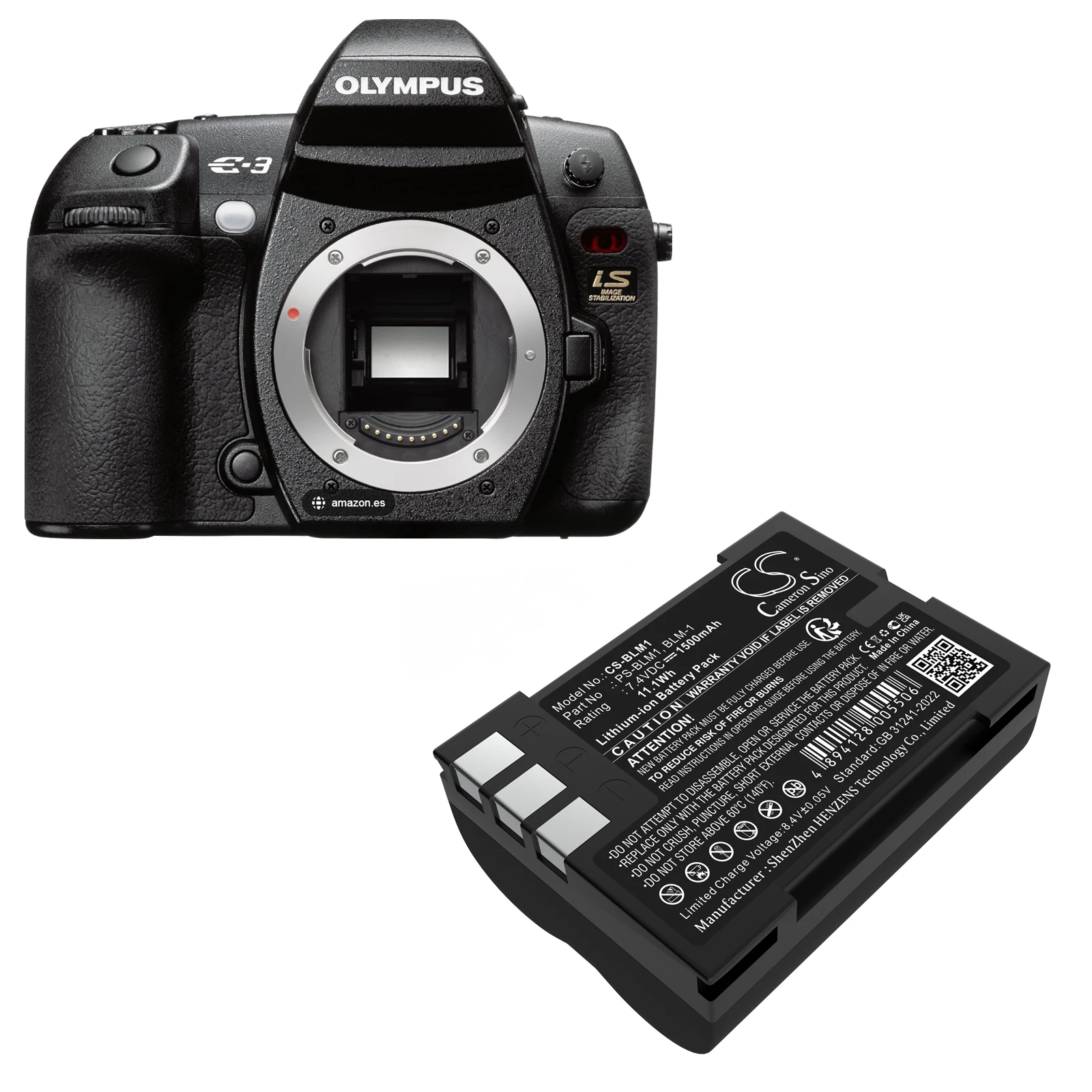 Li-ion Camera Battery for Olympus,7.4V,1500mAh,C-8080 Wide Zoom Evolt E-3 Camedia C-5060 Wide Zoom C-7070 Camedia C-8080