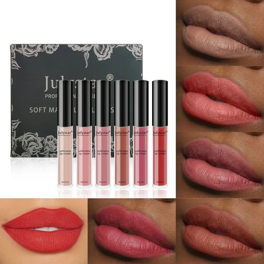 

Soft Mist Matte Velvety Lip Glaze Long-lasting Not Fading Matte Lipstick Easy To Color Non-Stick Cup Liquid Lip Stain