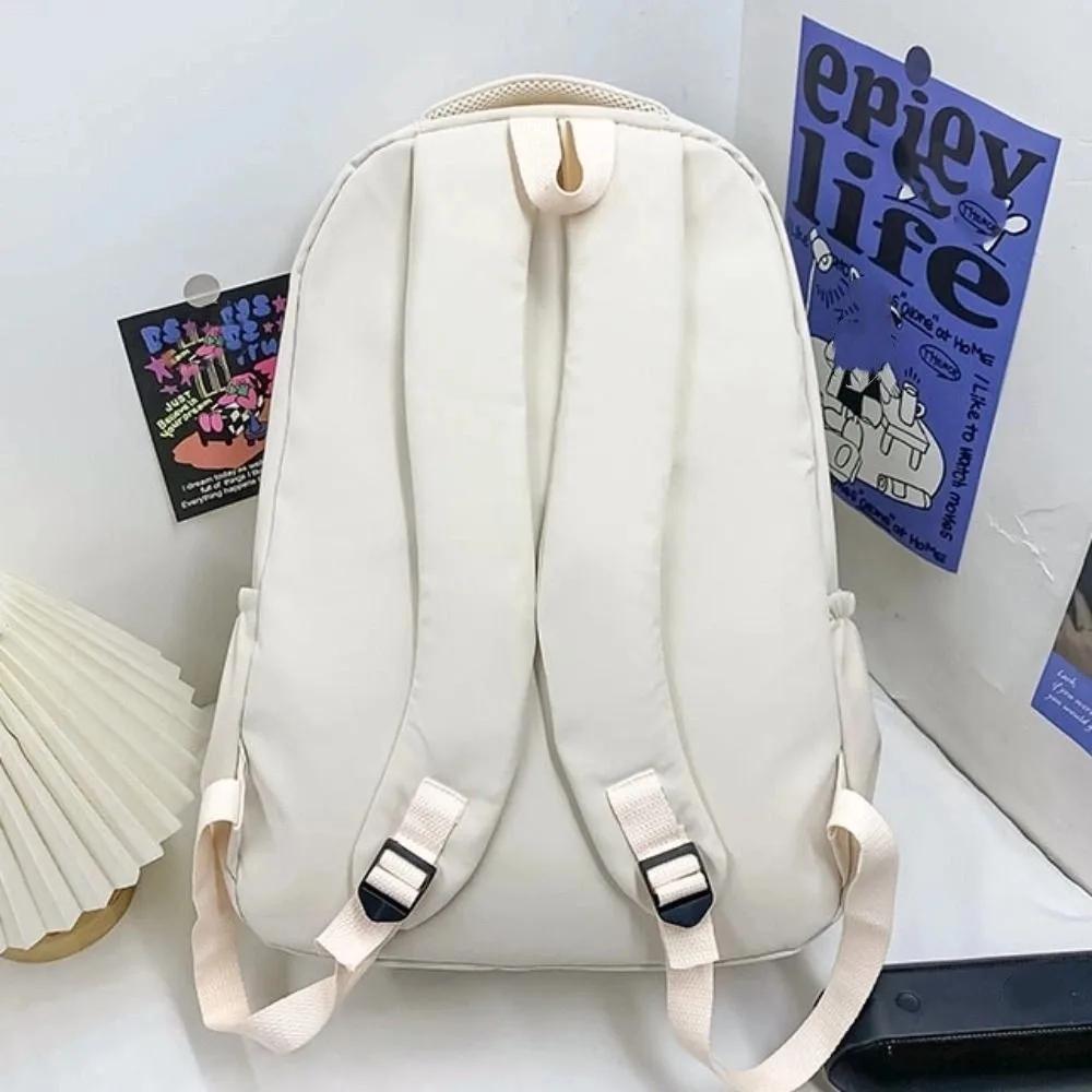 Personality Solid Color Laptop School Bag Oxford Waterproof Large Capacity Backpack Simple Daypack College Backpack Men Women