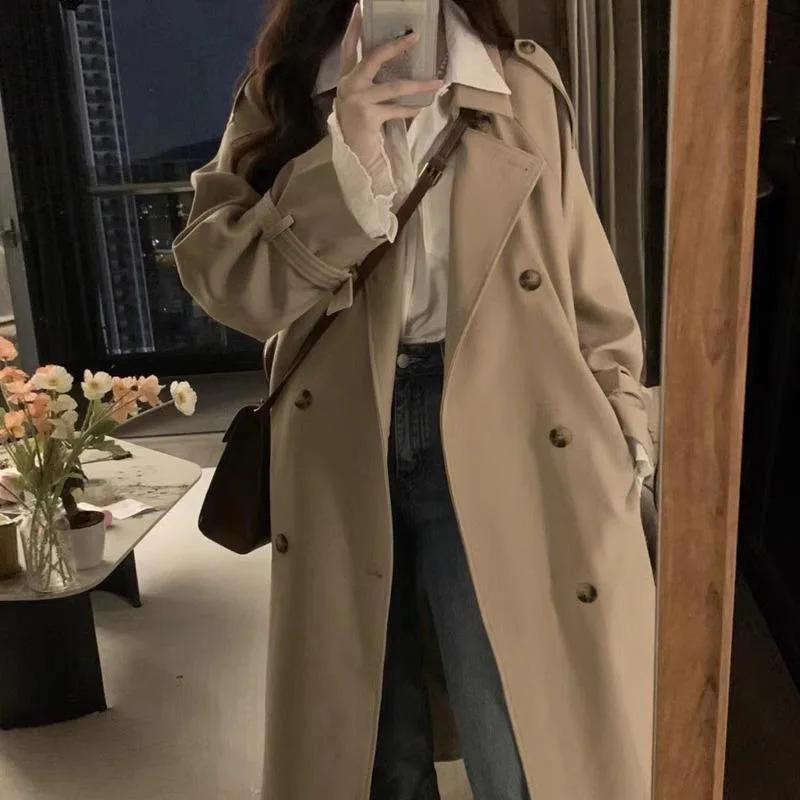 

Cross-Border Trench Coat Women, Spring And Autumn 2026 New British Style, Trendy Mid-Length Korean Style Casual For Petite Women