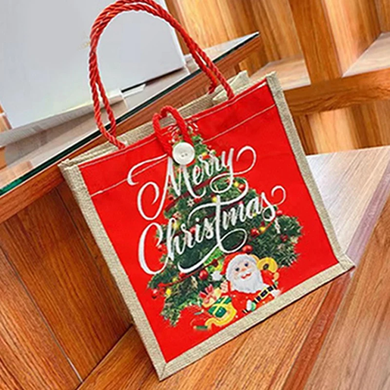 Casual Cartoon Cute Christmas Printed Handbag New Fashionable Woven Bag