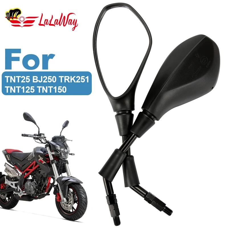 

10mm Motorcycle Rearview Mirrors FOR Benelli TNT25 BJ250 TRK251 TNT125 TNT150，Rear View Mirrors Back Side