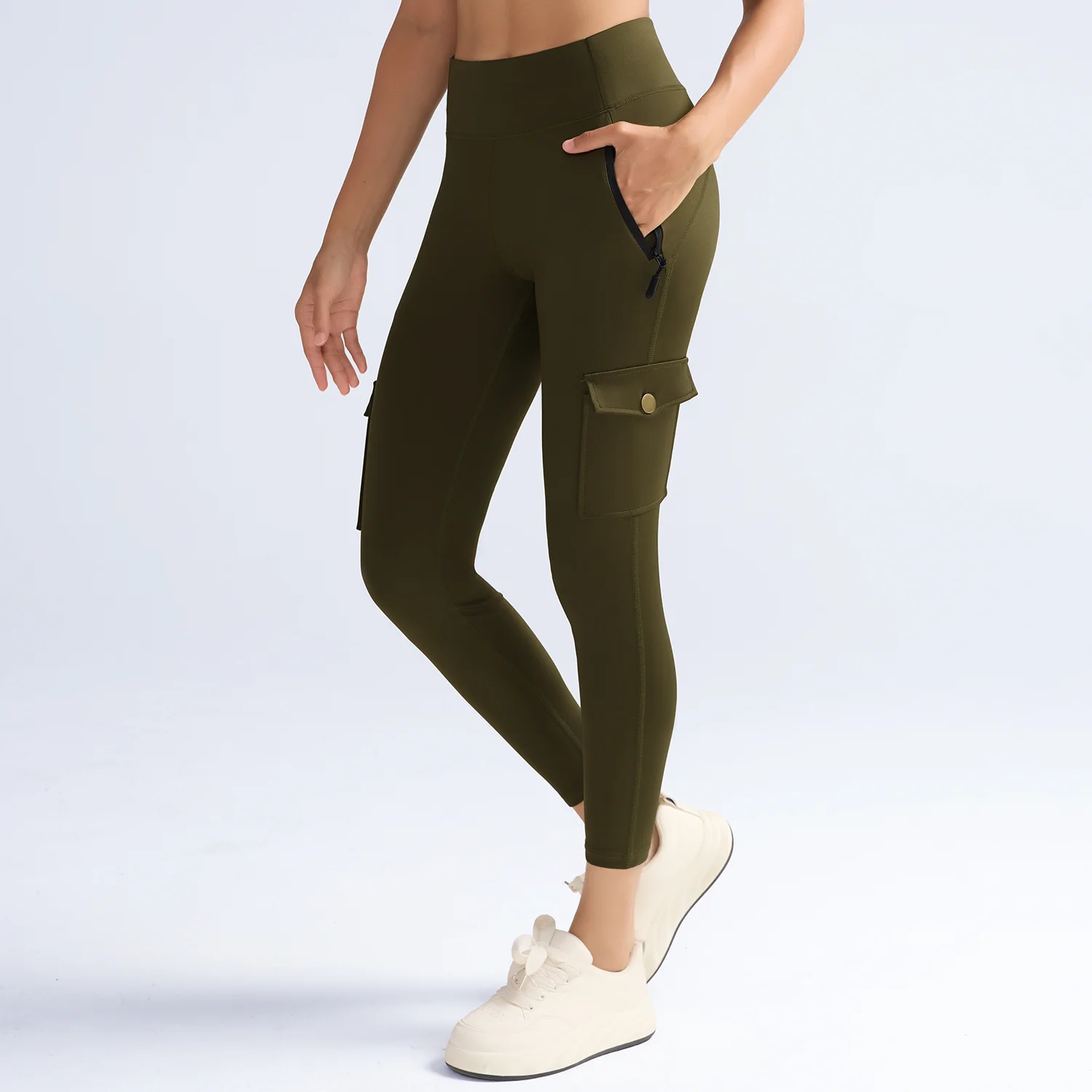 جيوب الصالة الرياضية طماق النساء عالية الخصر موضة سراويل رياضية نحيل تمتد في الهواء الطلق طماق الرياضة مريحة #4