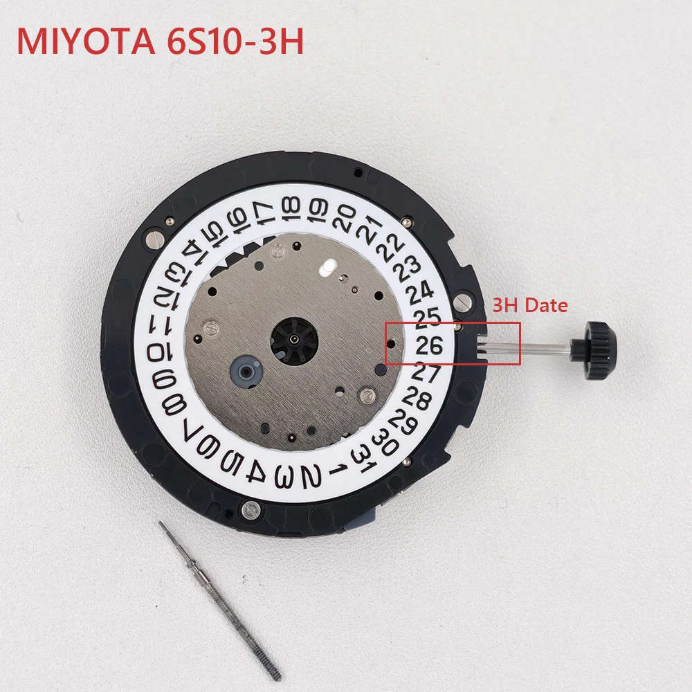 

Подлинный кварцевый хронограф MIYOTA 6S10, механизм для часов, японский оригинальный механизм 6S10-3H, питание от батареи, дата в положении 3 часа