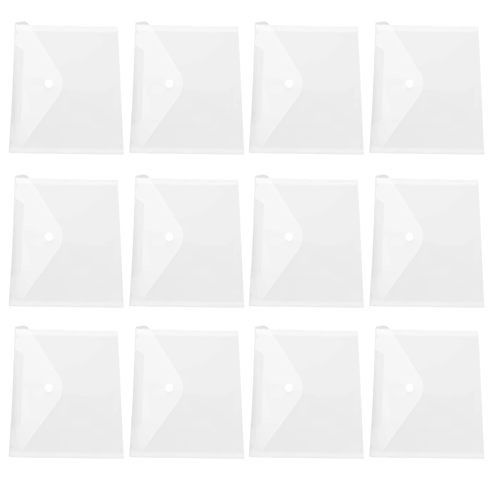 

12pcs File Bags Transparent Document Wallets PVC File Folder SchoolFolders Practical Organizers Storage Bags