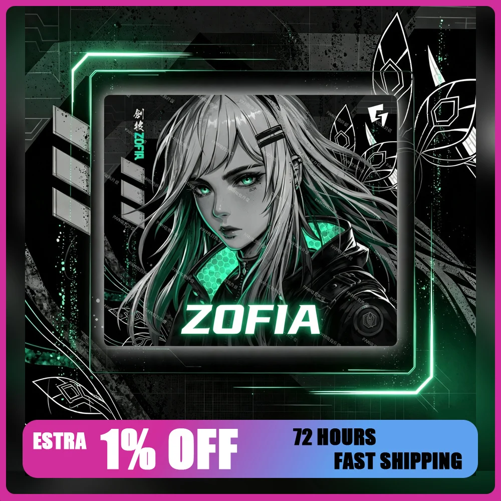 PAN GLSSWRKS x ZOFIA Tempered Glass Mouse Pad 490x420mm Limited Gaming Desk Glass Smooth Mouse Mat for FPS Esports