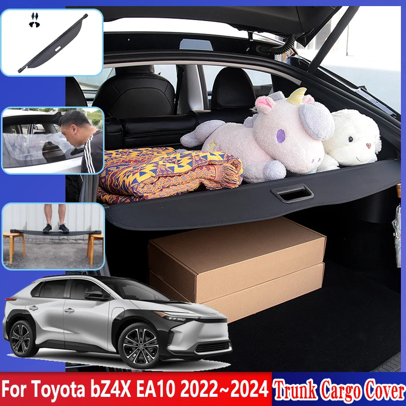 For Toyota bZ4X 2023 Accessories Subaru Solterra EA10 2022 2024 Car Trunk Cargo Cover Curtain Partition Privacy Shades Shelters