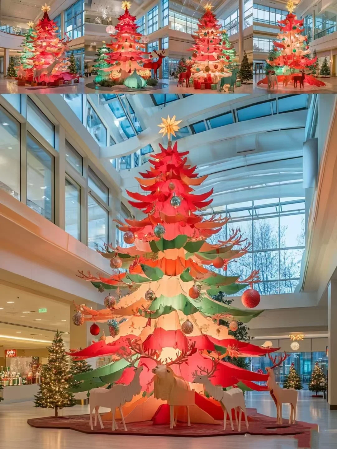 so-2024 Creative Indoor LED Christmas Tree Lights Intelligent Control with Solar/Battery Power Supply for Large Christmas Trees！