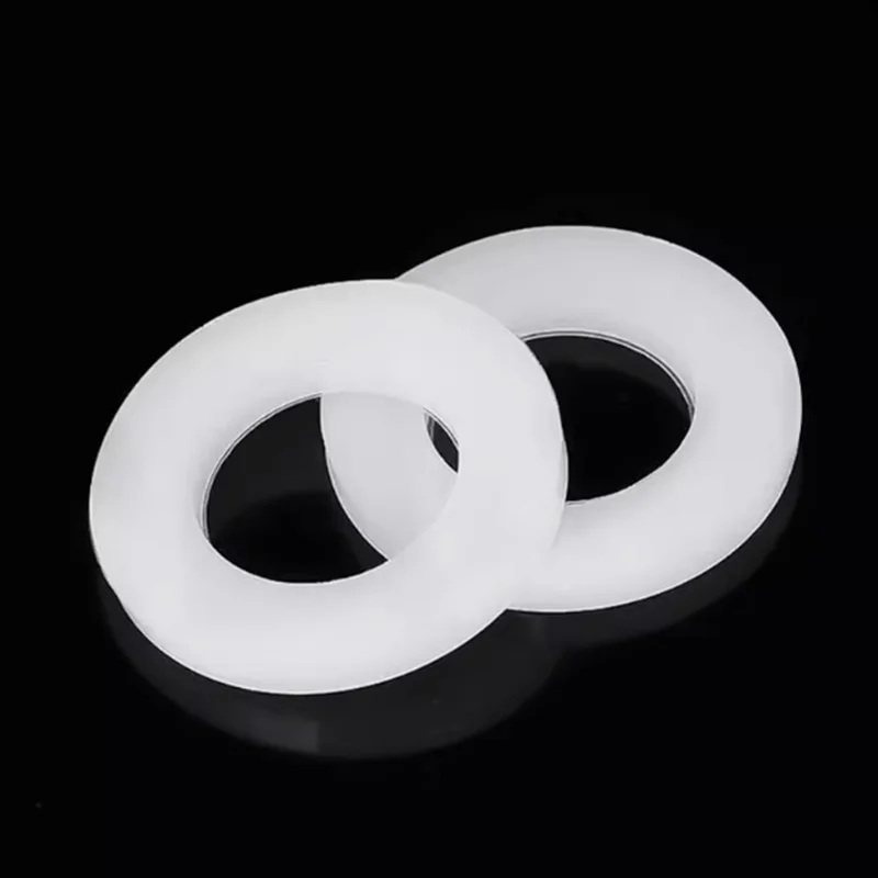 White Nylon Rubber Plastic Gasket, Ultra-Thin Insulation Flat Gasket, Thin Circular, M3M4M5M6-M24