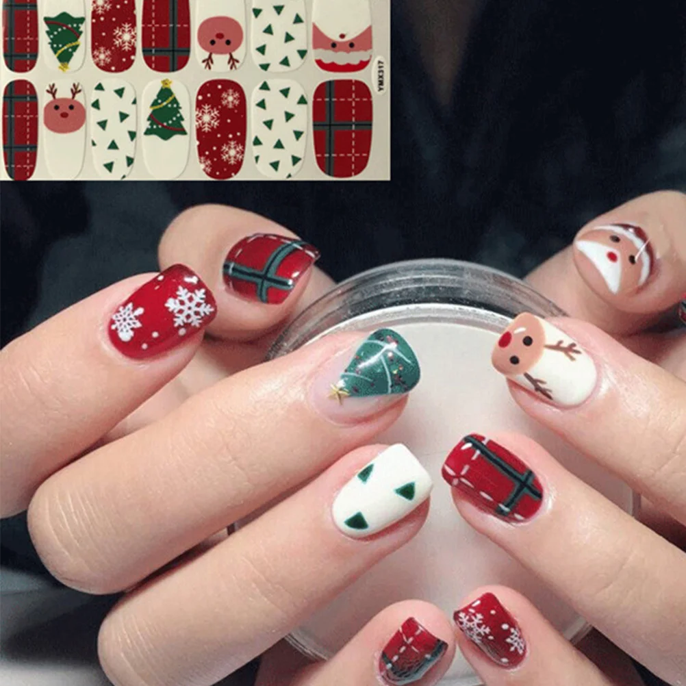 Autocollants pour ongles pour femmes, décalcomanies pour Noël, manucure, Halloween, enfant, 8 feuilles