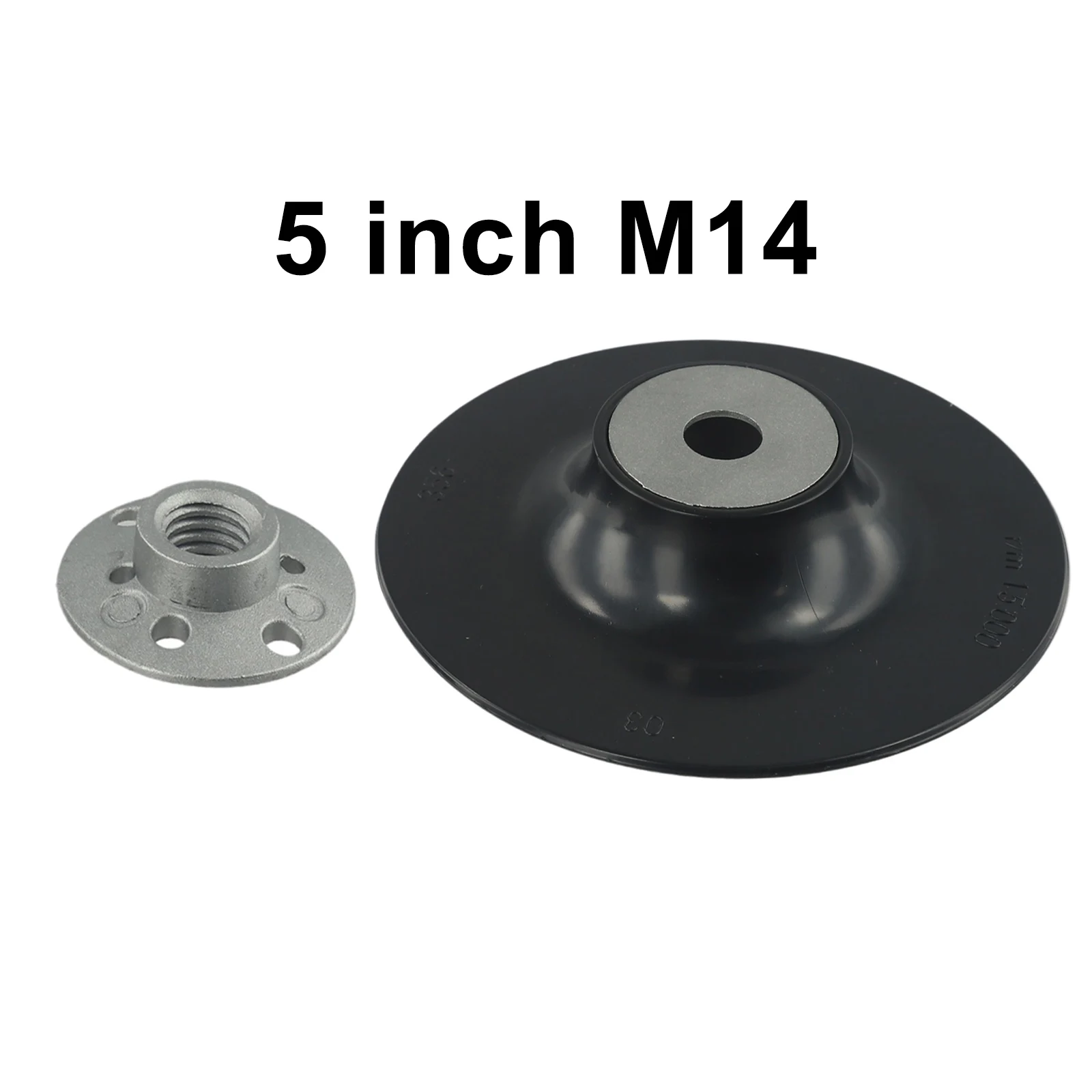 fibre disc backing pad com porca de bloqueio para rebarbadora plastic back pad discos de moagem redondos thread 125 mm 5ich 01