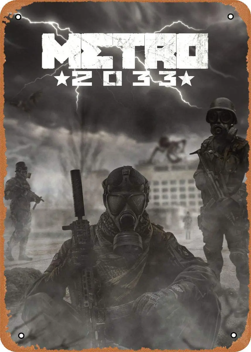 Metal Sign Metro 2033 Poster Posters  8 x 12 Inches Tin Sign for Home Bar Pub Garage Decor Gifts