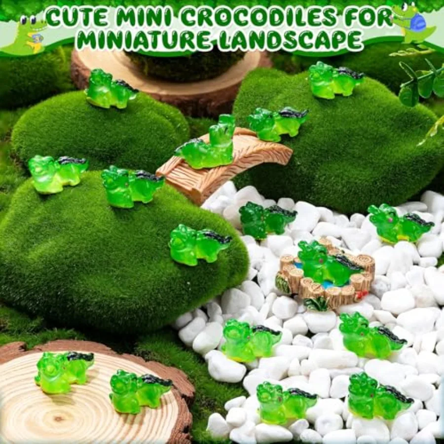 52PCS Luminous Miniature Crocodiles Figurines Mini Resin Crocodile - view 6