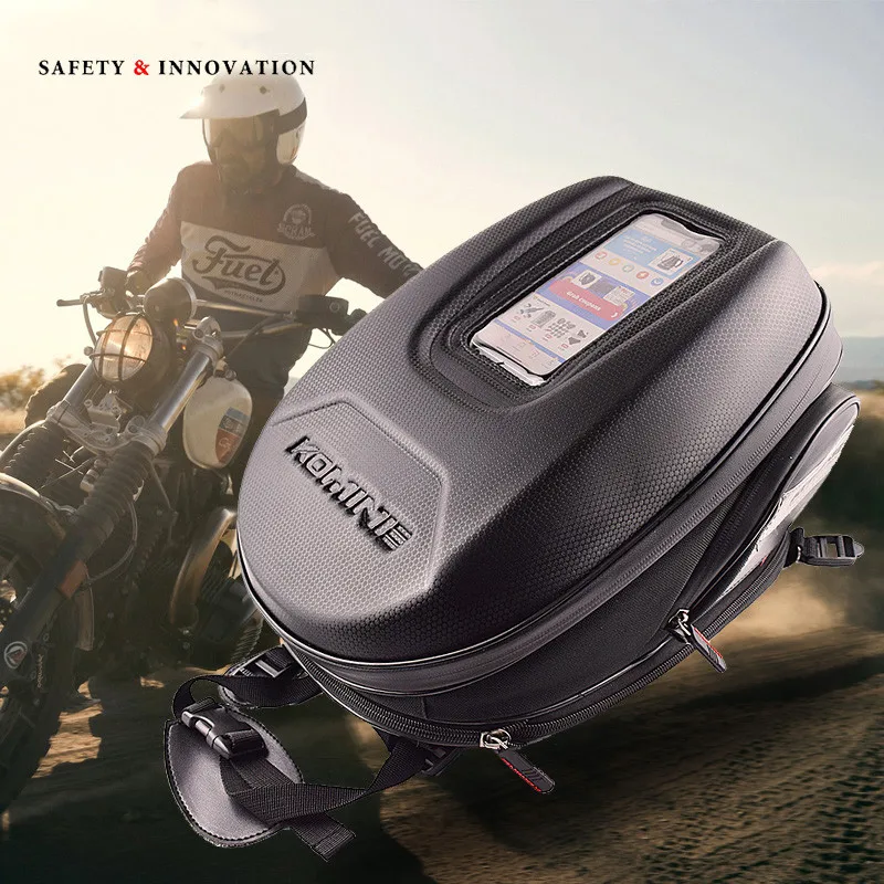 New Waterproof Motor Tank Bag Black Oil Fuel Tank Bag Magnetic Motorbike Saddle Bag Single Shoulder Bag Motorcycle Backpack