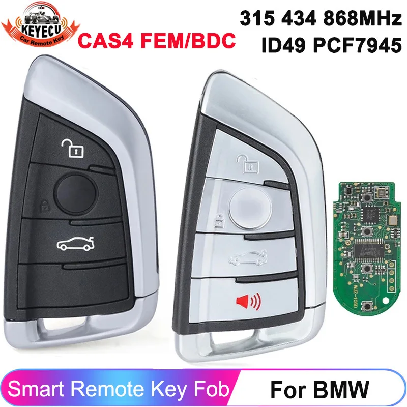 KEYECU Smart Remote Fob 315/434/868MHz For BMW FEM BDC CAS4 CAS4+ 1 3 5 7 Series X1 X3 X5 X6 X7 2014+ PCF7945 Keyless Go Car Key