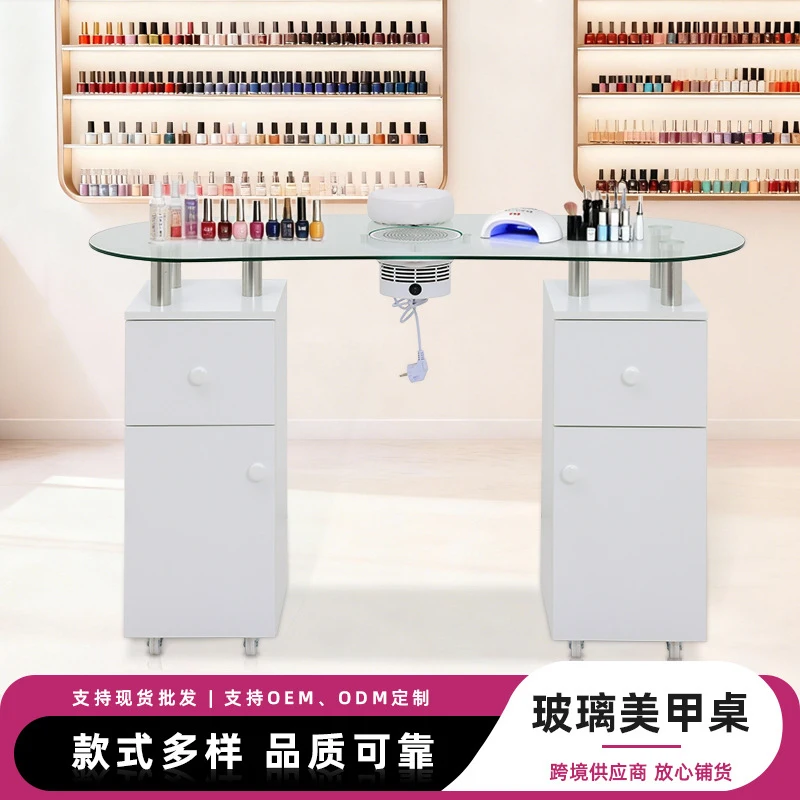 Вакуумный пылесос для стекла Foshan, с подставкой для рук, маникюрный стол, шкаф для хранения для салона красоты