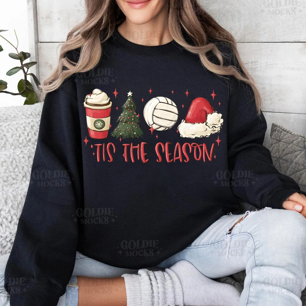 Tis The Season Volleyball Women Clothing Volleyball Lover Hoodie Christmas Gift Women Clothes Christmas Volleyball Women Clothes