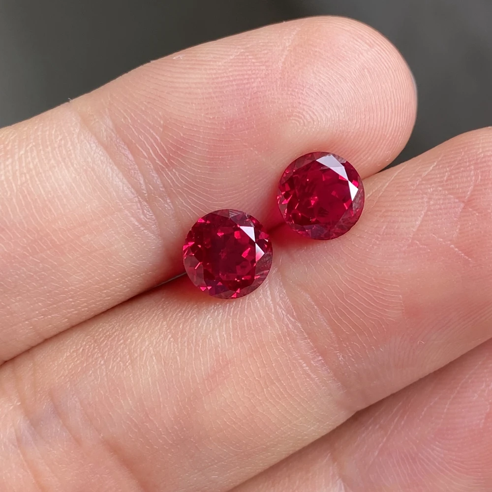 

Lab Grown Red Ruby 6mm To 14mm Synthetic Round Shape Loose Gemstone For Jewelry Making