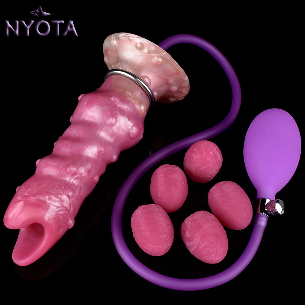 

NYOTA Inflatable Ovipositor Anal Dildo Lay Eggs Soft Penis Anus Dilator Vaginal Balls Adult Sex Toys For Men Women Masturbator