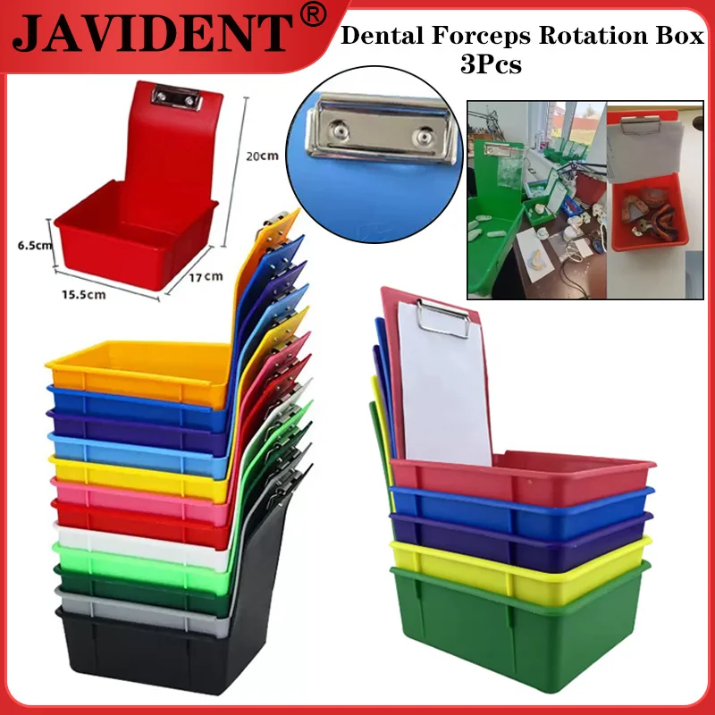 

3Pcs Dental Model Storage Tray Metal Fixture Tool Colorful Plastic Storage Box Laboratory Sorting and Organization Box