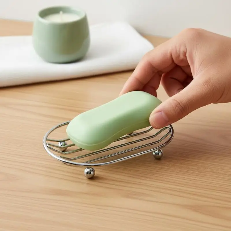 Stainless Steel Soap Dish Holder Self Draining Rust Proof For Bathroom Shower Kitchen Use