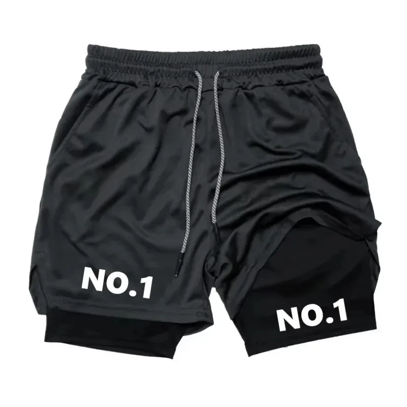 

Мужские спортивные шорты 2-в-1 нового стиля с двойным слоем и петлей для полотенца, быстросохнущие, для фитнеса и тренировок, модные летние спортивные шорты