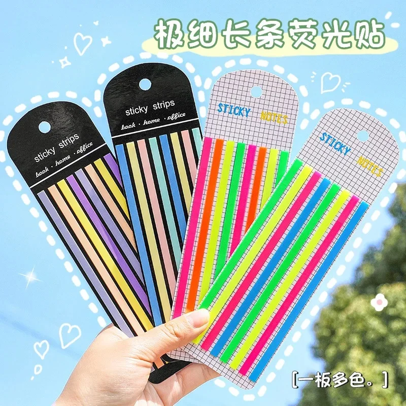 1/2/3PCS Cute Very Thin Strip PET Sticky Notes Adhesive Office School Supplies Stationery Memo Pad Index Notepad