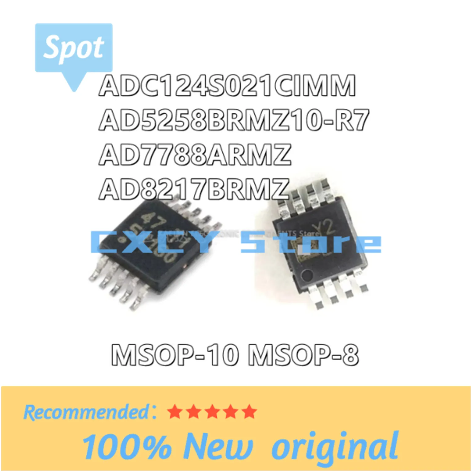 5Pcs/lot ADC124S021CIMM X21C ADC124S021 AD5258 D4L AD5258BRMZ10-R7 AD7788 AD7788ARMZ C4T AD8217BRMZ Y2L MSOP10 MOSP8