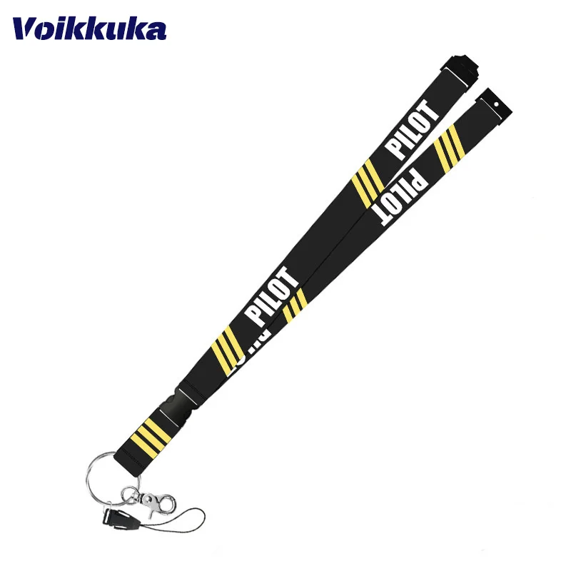 Voikukka Jewelry PILOT 4 Shoulders Letters Printed Multi-function Keychain Lanyard Pendant Neck Rope Gifts Wholesale