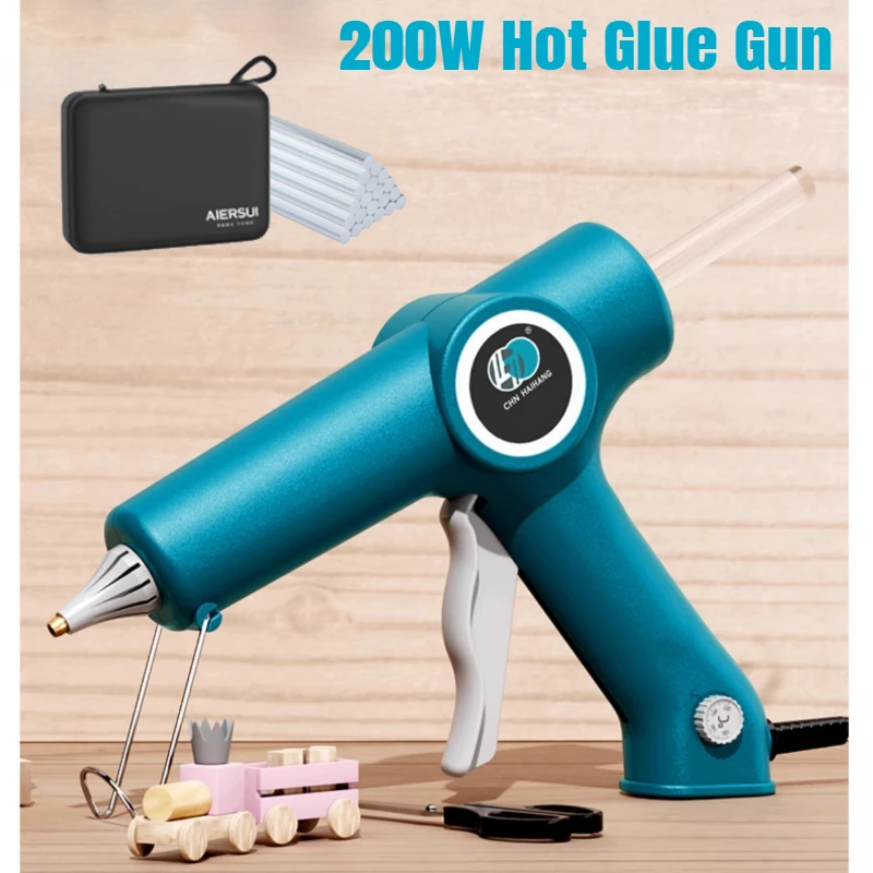 200W Hot Silicone Gun 11mm Industrial Adjustable Temperature,40W Children's Hot Glue Gun 7mm Glue Stick Household Handmade DIY