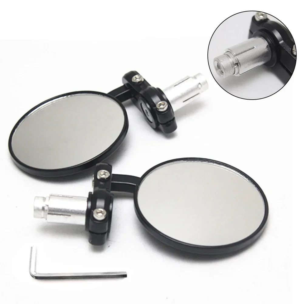 Motorcycle Rearview Mirrors 1 Pair Aluminum Frame And Glass Mirrors For 7/8 Inch Handlebars Multi Angle Adjustable