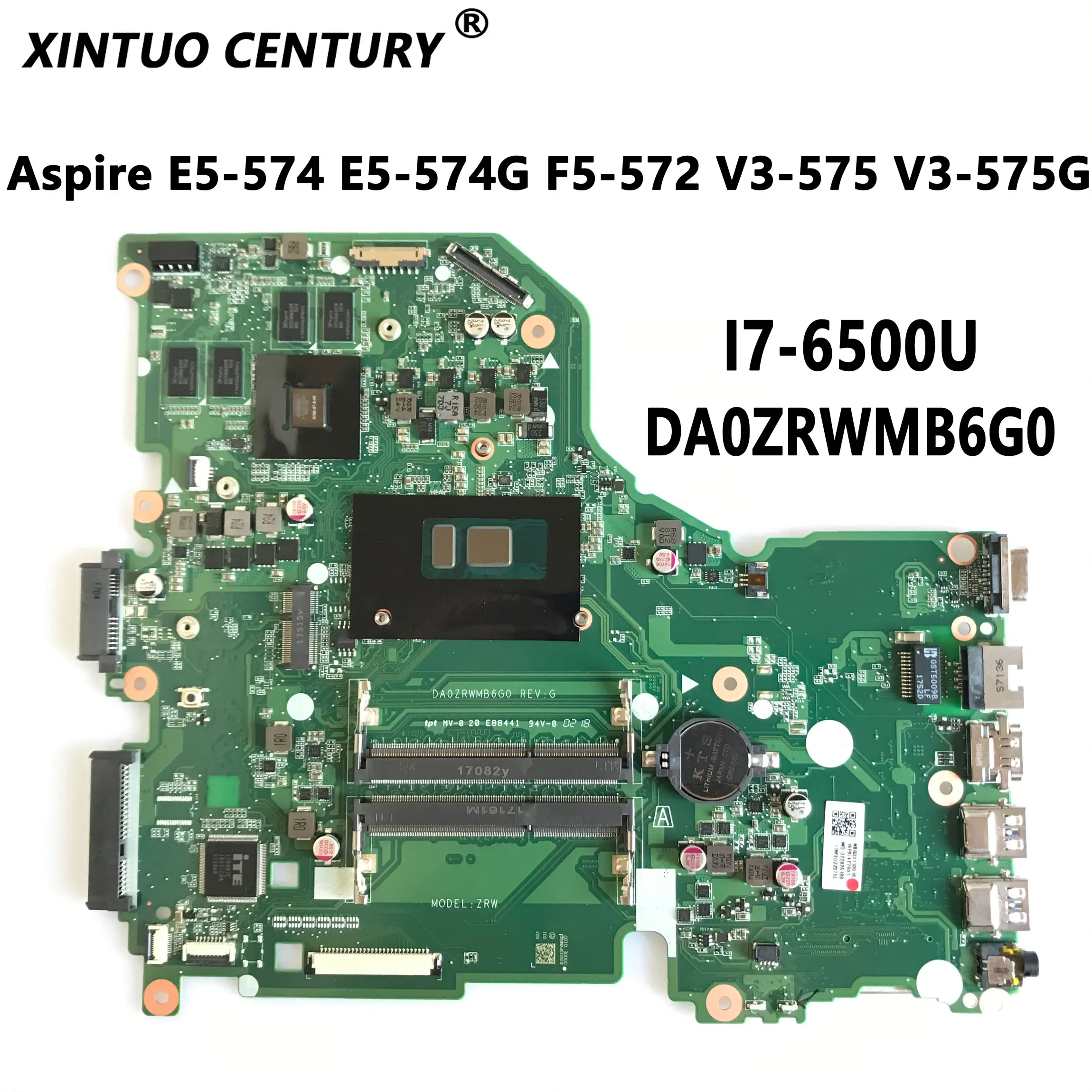 

DA0ZRWMB6G0 Motherboard for Acer Aspire E5-574 E5-574G F5-572 V3-575 V3-575G Laptop Motherboard with I7-6500U GT940M DDR3 Tested