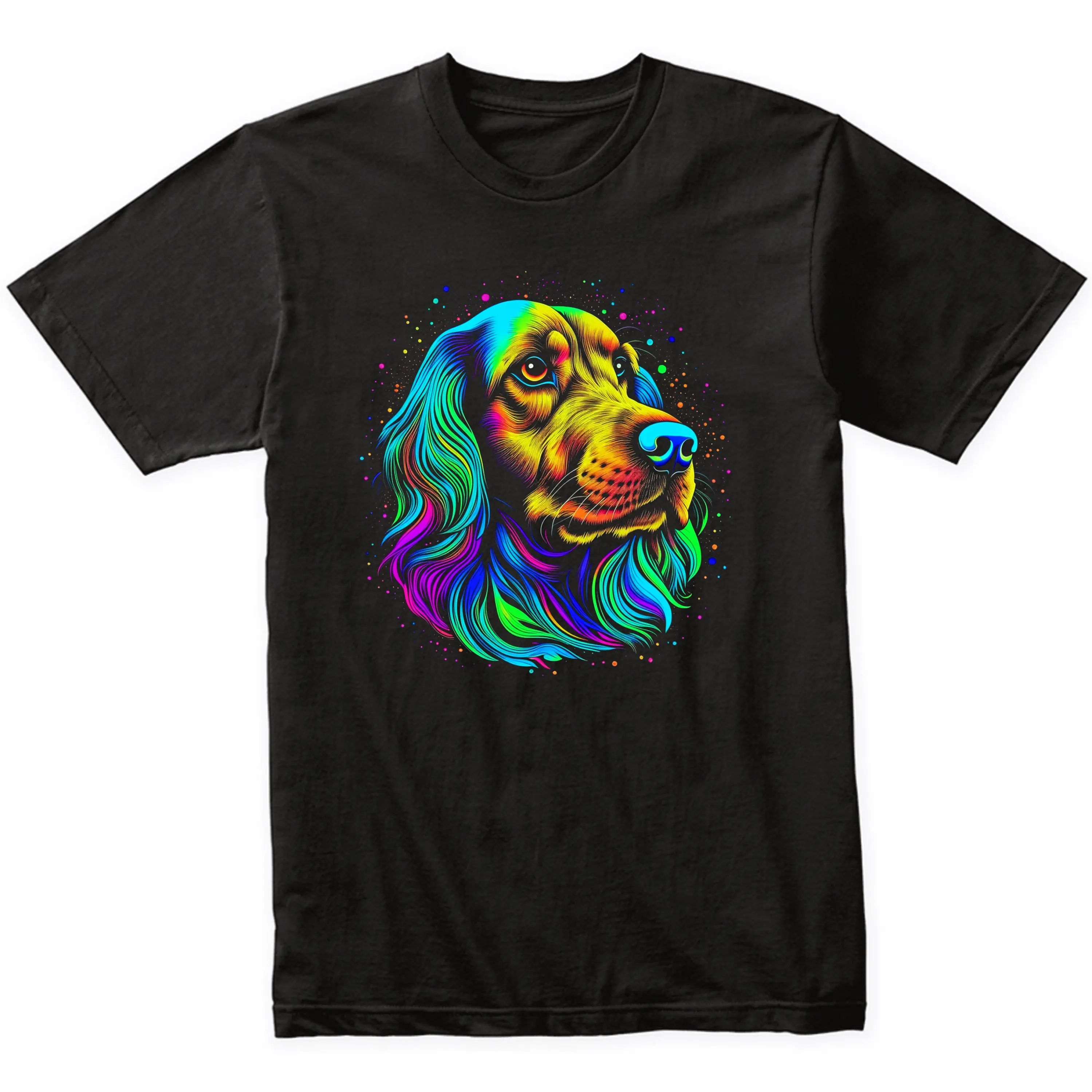 Irish Setter Psychedelic Dog Art T Shirt Owner Vibrant Colorful Bright Watercolor Rainbow