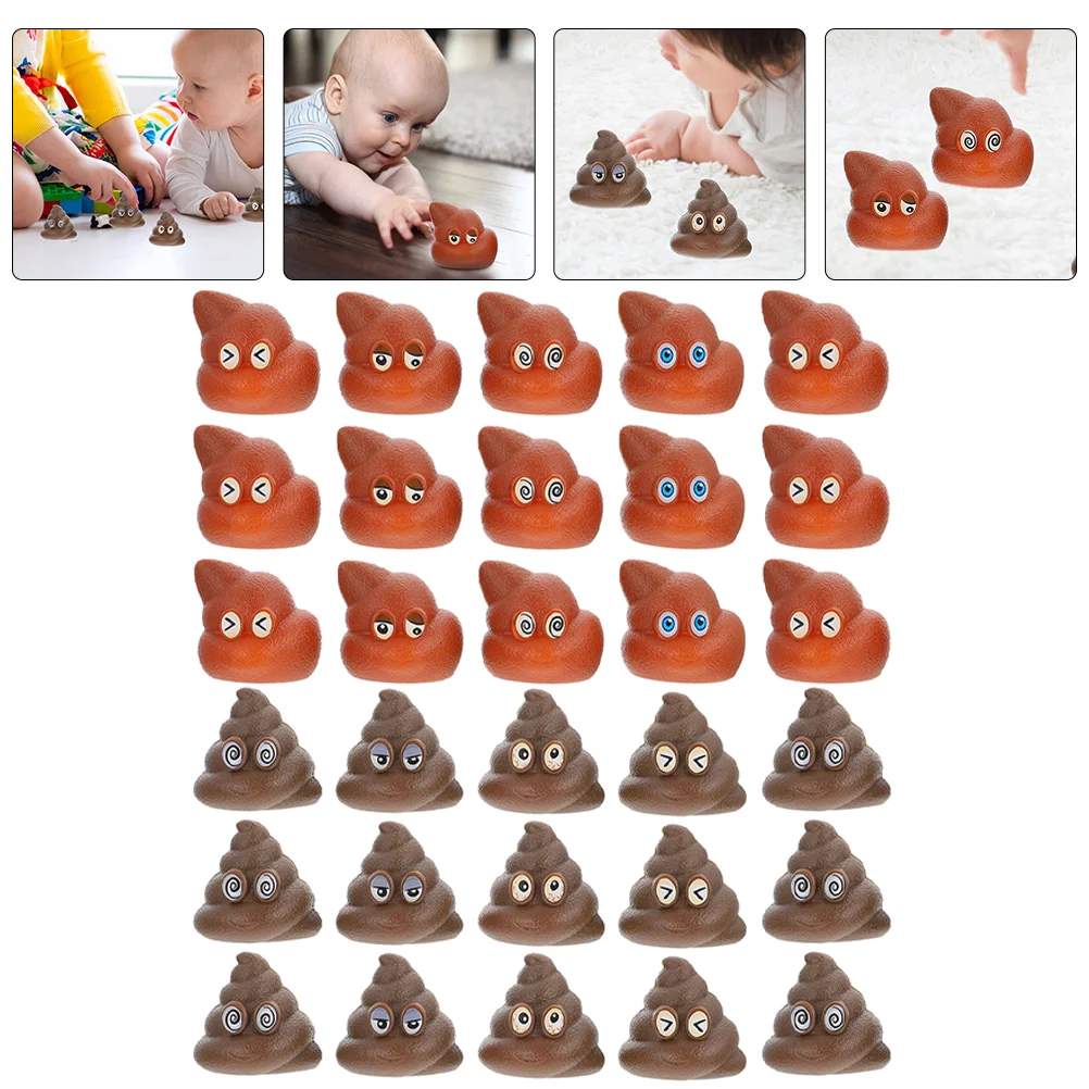 20 Pcs Poop Toys Fake Throwing Miniature Prank for Friends Kids Pvc Game Tossing Families