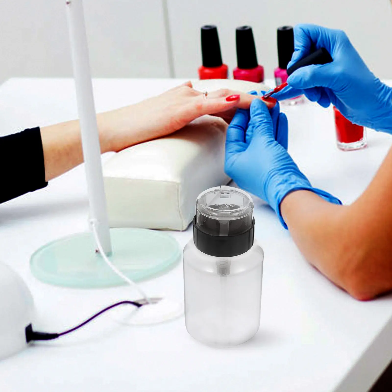 

3Pcs Nail Polish Remover Storage Bottles Press Type Leakproof Manicure Tool Nail Art Salon Use Press Type Storage Bottles