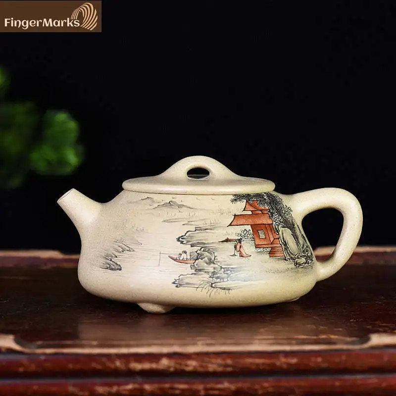 

300ml | Authentic Yixing Zisha Teapot | Color Painted Jingzhou Shi Piao - Duan Ni