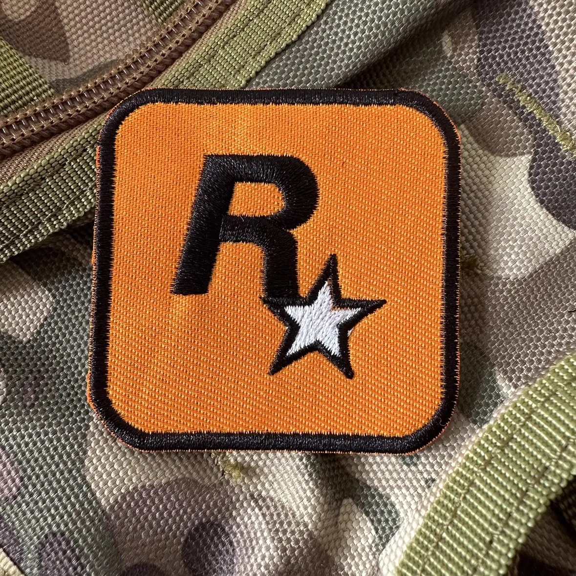 R-star embroidered badge backpack patch, fun morale patch, tactical assault clothing patch